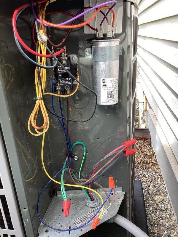 Completed scheduled air conditioning maintenance per membership agreement. Performed comprehensive system inspection of outdoor condensing unit, including electrical component testing with multimeter to verify proper capacitor function and contactor operation. All electrical connections were inspected, voltage readings confirmed within manufacturer specifications, and refrigerant pressures checked to ensure optimal system performance. Unit operational and ready for cooling season.