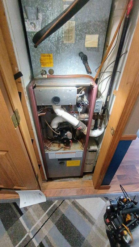 Bristol, IN - Responded to no-heat service call for a 15-year-old gas furnace that was cycling on but shutting down prematurely. Diagnosed faulty thermocouple causing improper flame sensing and system shutdown. Replaced thermocouple, cleaned flame sensor, and verified proper ignition sequence. System now operating normally with consistent flame and proper heat output.