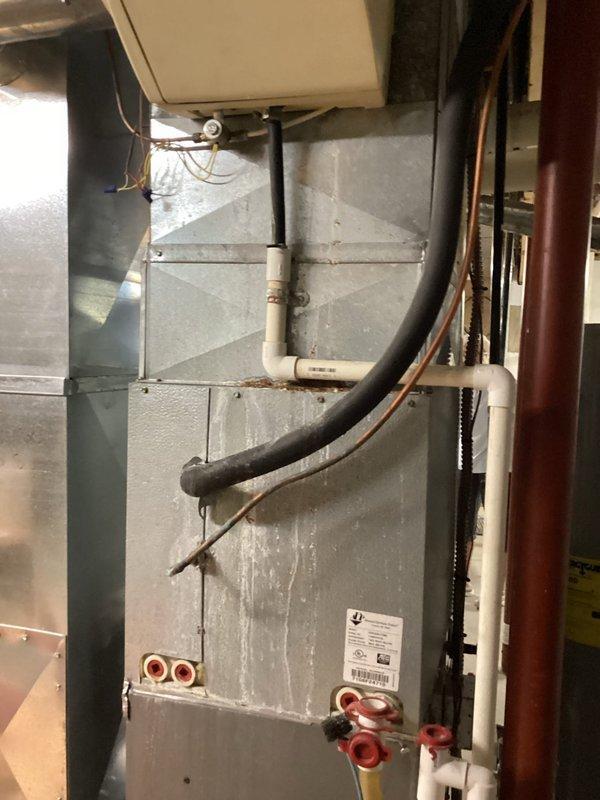 Mishawaka, IN - Completed planned air conditioning maintenance as part of HVAC membership agreement. Performed comprehensive system inspection of air handler unit, checked refrigerant lines and service ports, verified condensate drain operation, and installed new 16x25x1 air filter. All components found operating within normal parameters with no issues identified.