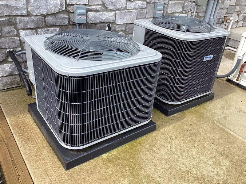 Completed planned duo maintenance on two residential air conditioning systems. Performed comprehensive diagnostic evaluation on System #1 (2022 unit, R410A refrigerant) including thermostat verification, carbon monoxide detector inspection, operational checks, and temperature differential measurements across evaporator coil. Recorded indoor conditions, superheat, and subcool readings to verify proper refrigerant charge and system performance. Inspected both outdoor condenser units positioned on concrete pad with proper clearances maintained. Both systems operational with no deficiencies noted at time of service completion.