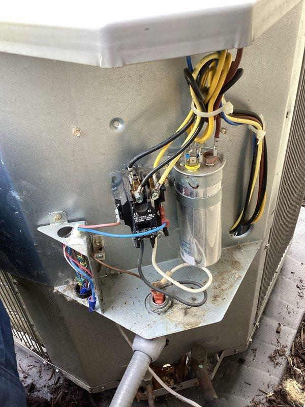 Completed scheduled air conditioning maintenance under HVAC membership plan. Performed comprehensive system inspection of Carrier outdoor unit, model PA13NA036N000A, including examination of electrical components, capacitor, contactor assembly, and condenser coil. Verified all electrical connections secure, checked capacitor terminals and wiring harness integrity, and documented equipment specifications and serial number for service records.