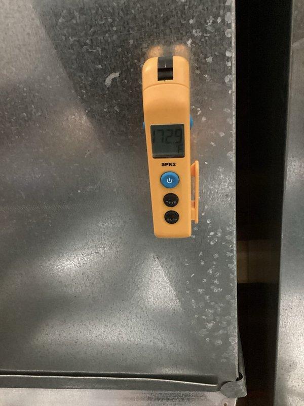 Responded to no heat call for 16-year-old system that was failing to ignite. Diagnostic testing with SPK2 device revealed temperature readings of 72.8°F at the equipment, indicating proper temperature detection but ignition failure. Repaired faulty ignition system and verified proper operation with consistent warm airflow restored.