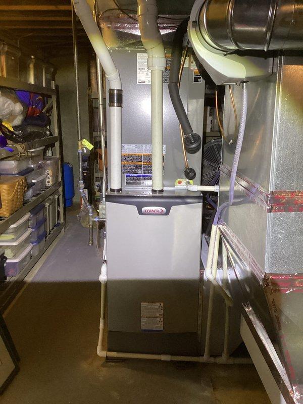 Completed dual A/C system maintenance service on Lennox HVAC equipment. Corrected ventilation issues by installing new 2" and 3" PVC fittings on exterior venting system and repaired damaged intake tubes. Performed full startup procedure on both A/C units as part of scheduled maintenance program.