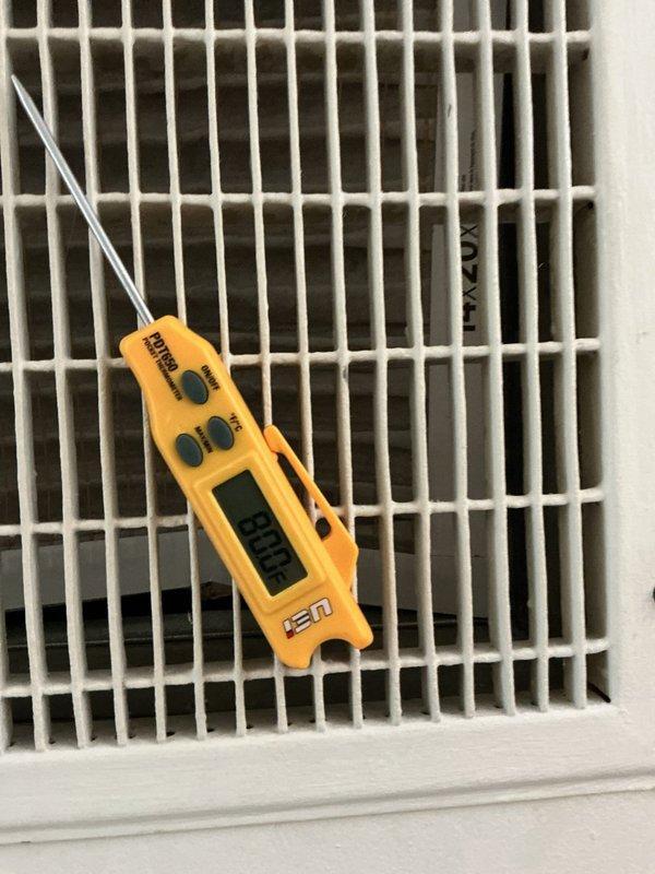 Completed installation of new complete HVAC system with successful startup of both furnace and AC components. Retrieved required riser box from shop inventory (part in F-2). Performed comprehensive system testing using digital thermometer to verify proper temperature differential at supply registers, confirming optimal system operation.